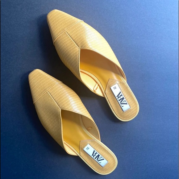Yellow Zara mules 35/5 - Picture 1 of 6